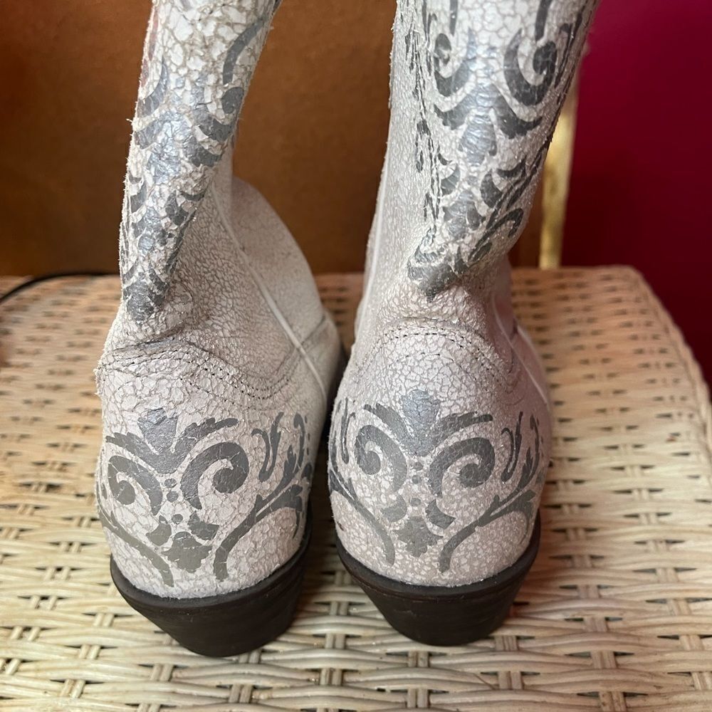 Laredo white and silver tattoo boots sz 7.5M - Picture 5 of 8